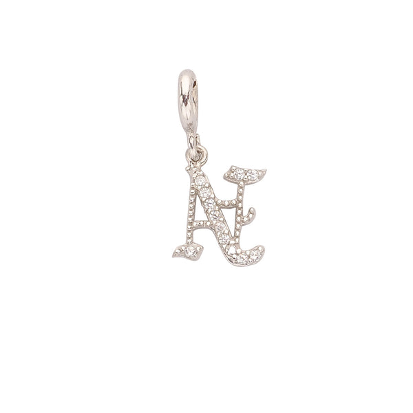 dainty-and-gold-jewelry - Gothic CZ stone  Initial Pendant