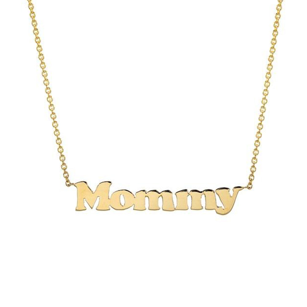 14k Solid Gold Mommy Necklace