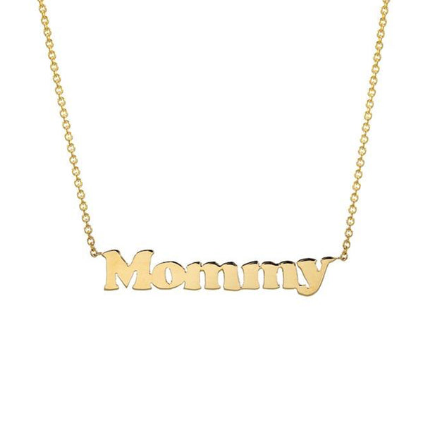 14k Solid Gold Mommy Necklace