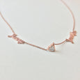 14k Solid Gold Two Names Necklace with Heart Stone