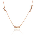 14k Solid Gold Three Name Necklace