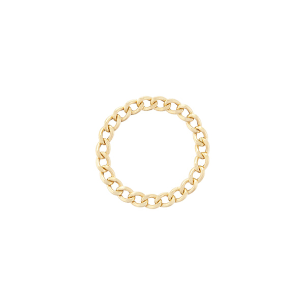 14k solid Gold Curb Chain Ring