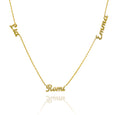 14k Solid Gold Three Name Necklace