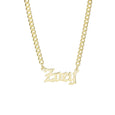 dainty-and-gold-jewelry - 14k Solid Gold GOTHIC NAME NECKLACE